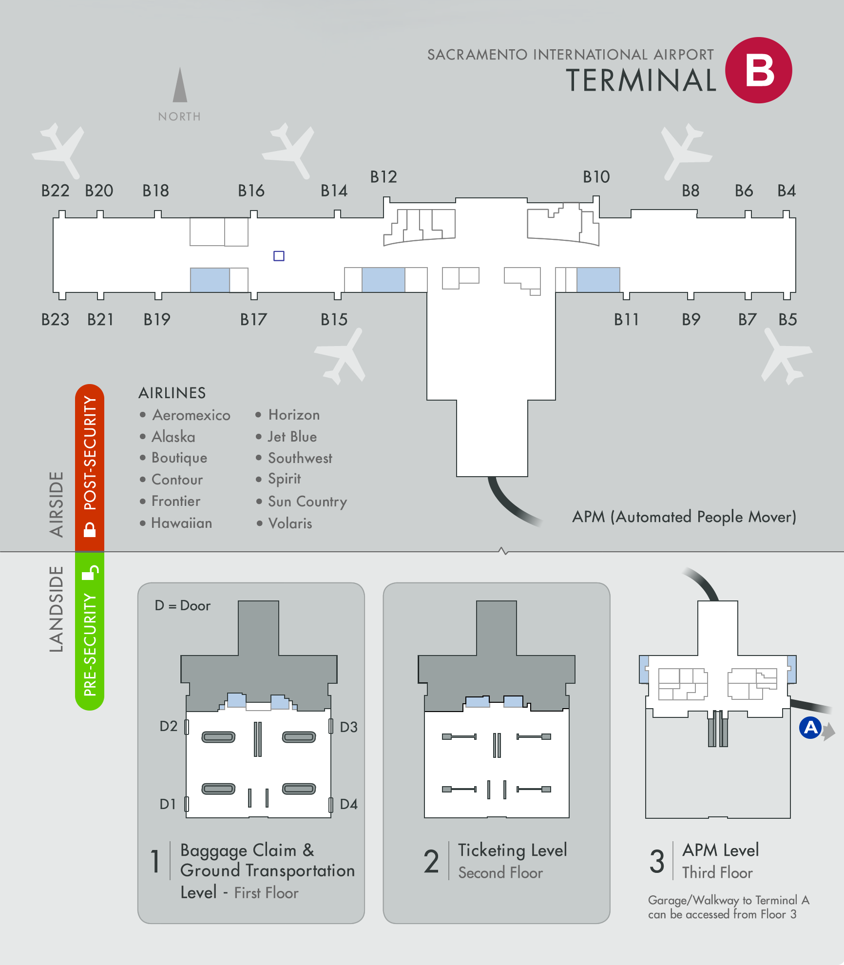 Sacramento Airport Terminal Map SMF > Maps